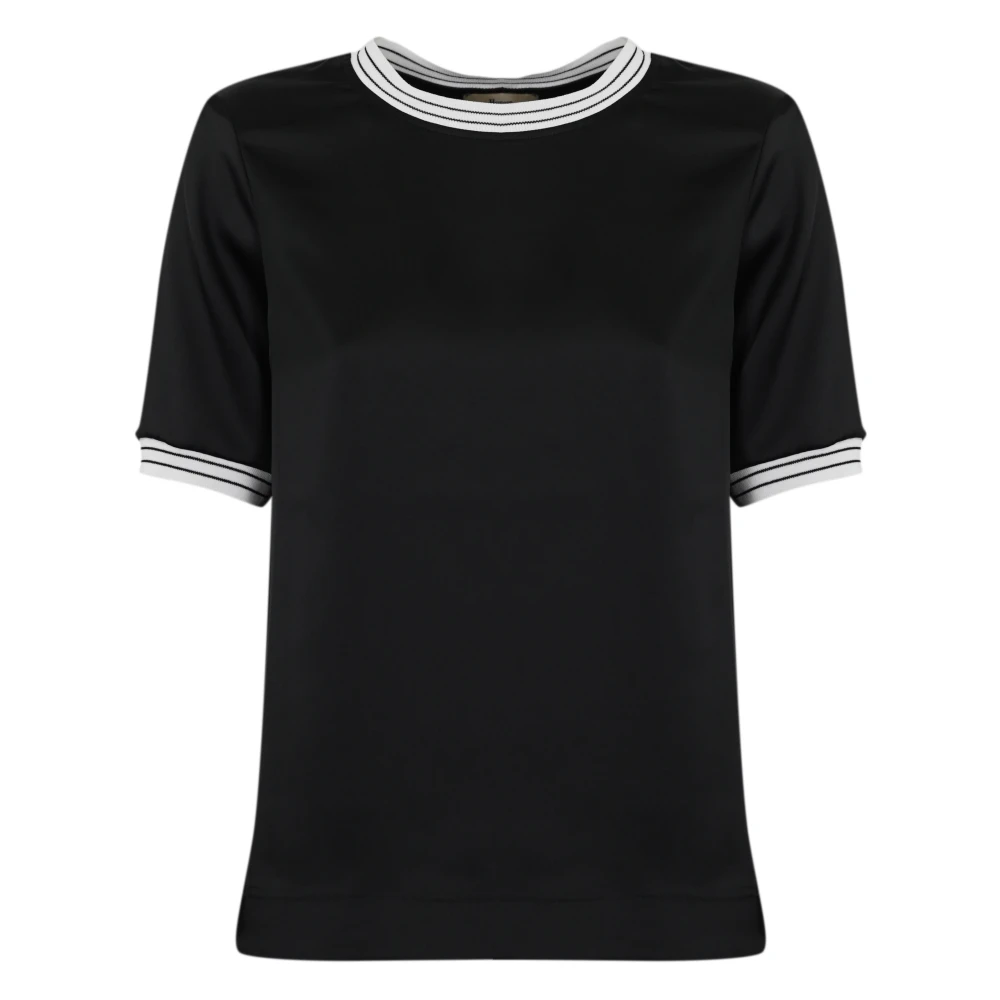 Herno Zwarte Technische T-shirt Korte Mouw Black Dames