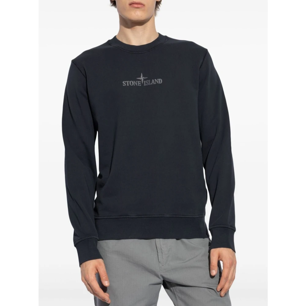 Stone Island Blauwe Sweater Collectie Blue Heren