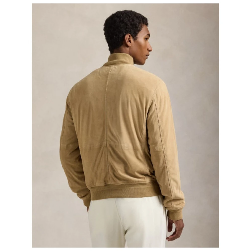 Polo Ralph Lauren Suède leren jas met Tartan voering Brown Heren