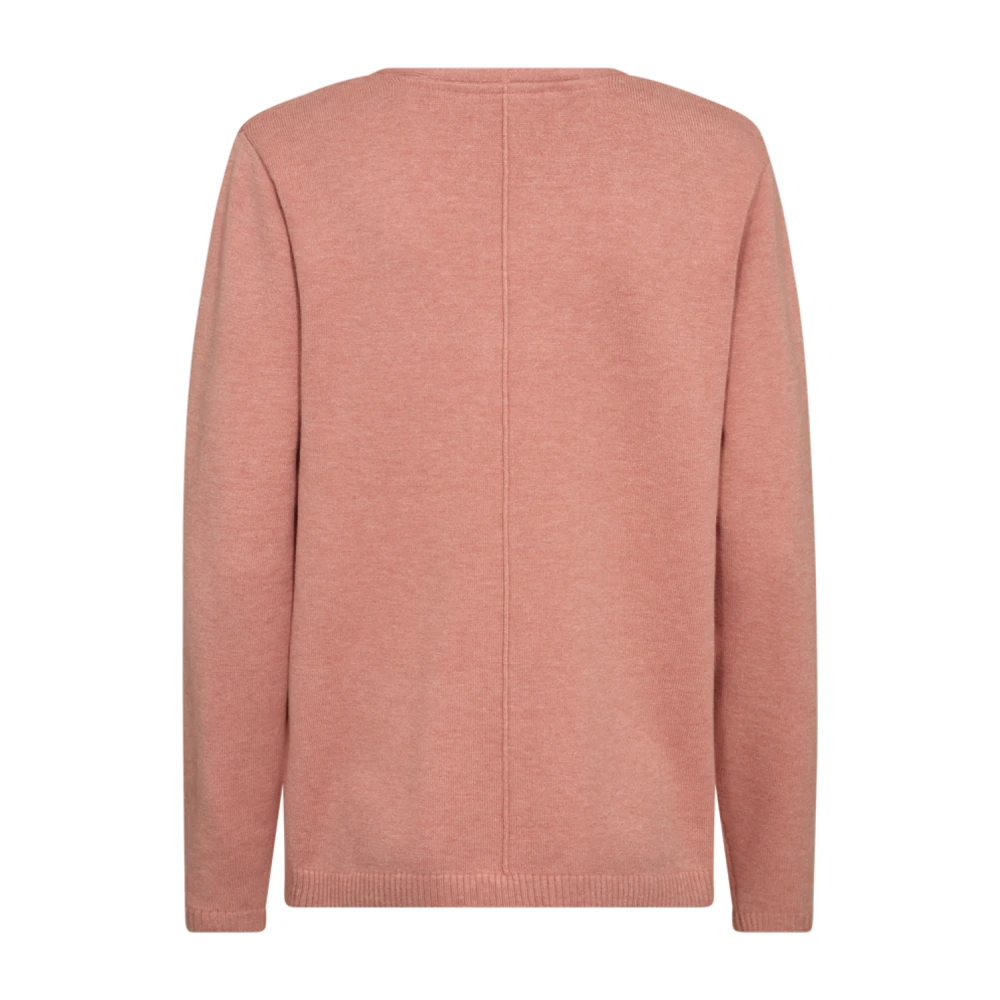 Freequent Zachte Gebreide V-Hals Trui Roze Pink Dames