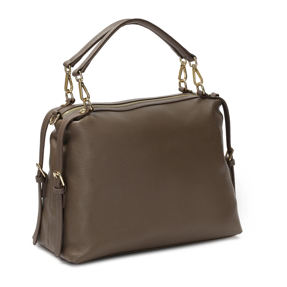 Kazar Grote leren handtas met afneembare handvatten Beige Dames