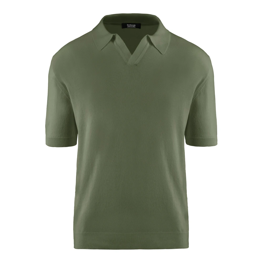 Bomboogie Uomo Verde - Maglione In Cotone Con Collo Rever - Knitwear - L