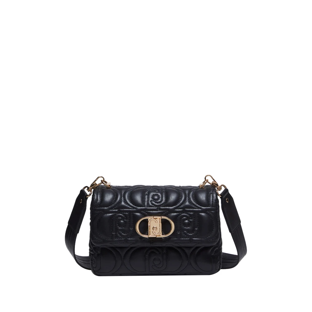 Liu Jo Zwarte Schoudertas met Gouden Details Black Dames