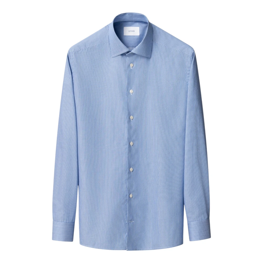 Eton Blue Formal Shirts, Male, 4XL, Fine Striped Signature Twill Shirt