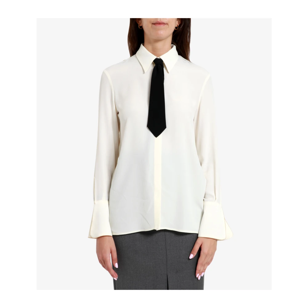 Simona Corsellini Zijde-mix Petal Cuff Shirt White Dames