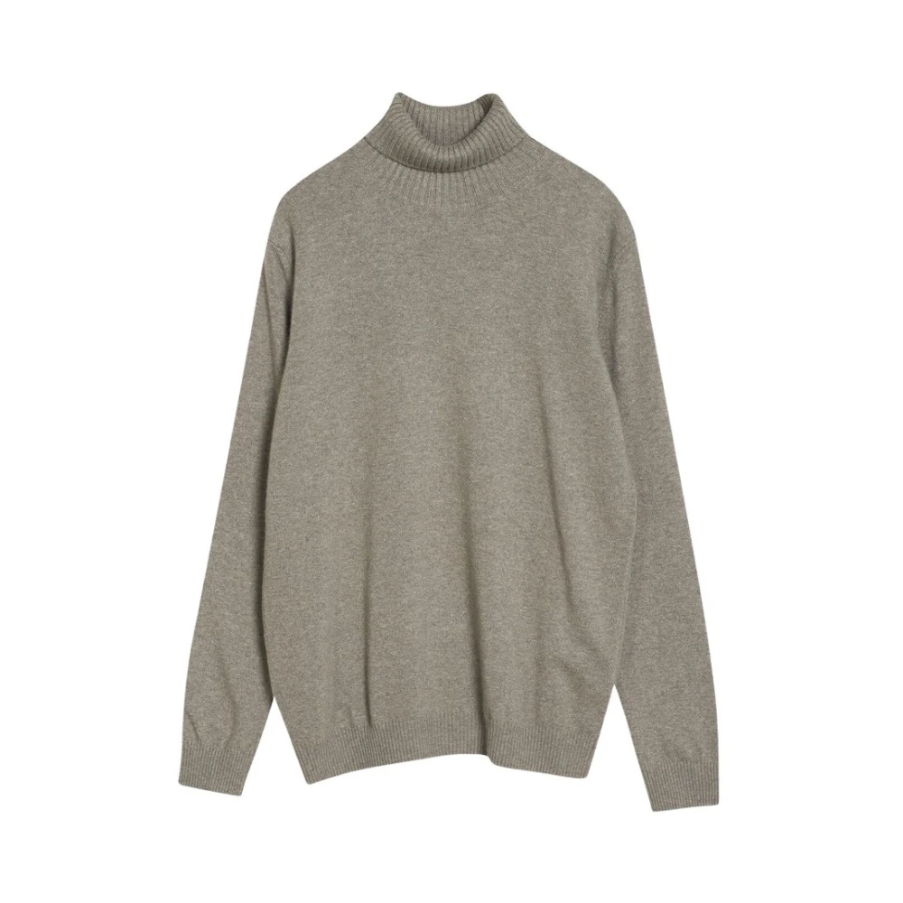 Oscar Jacobson Men's Brown Warm Rollneck Jumper Walnut Beige - Turtlenecks - M - Knitwear