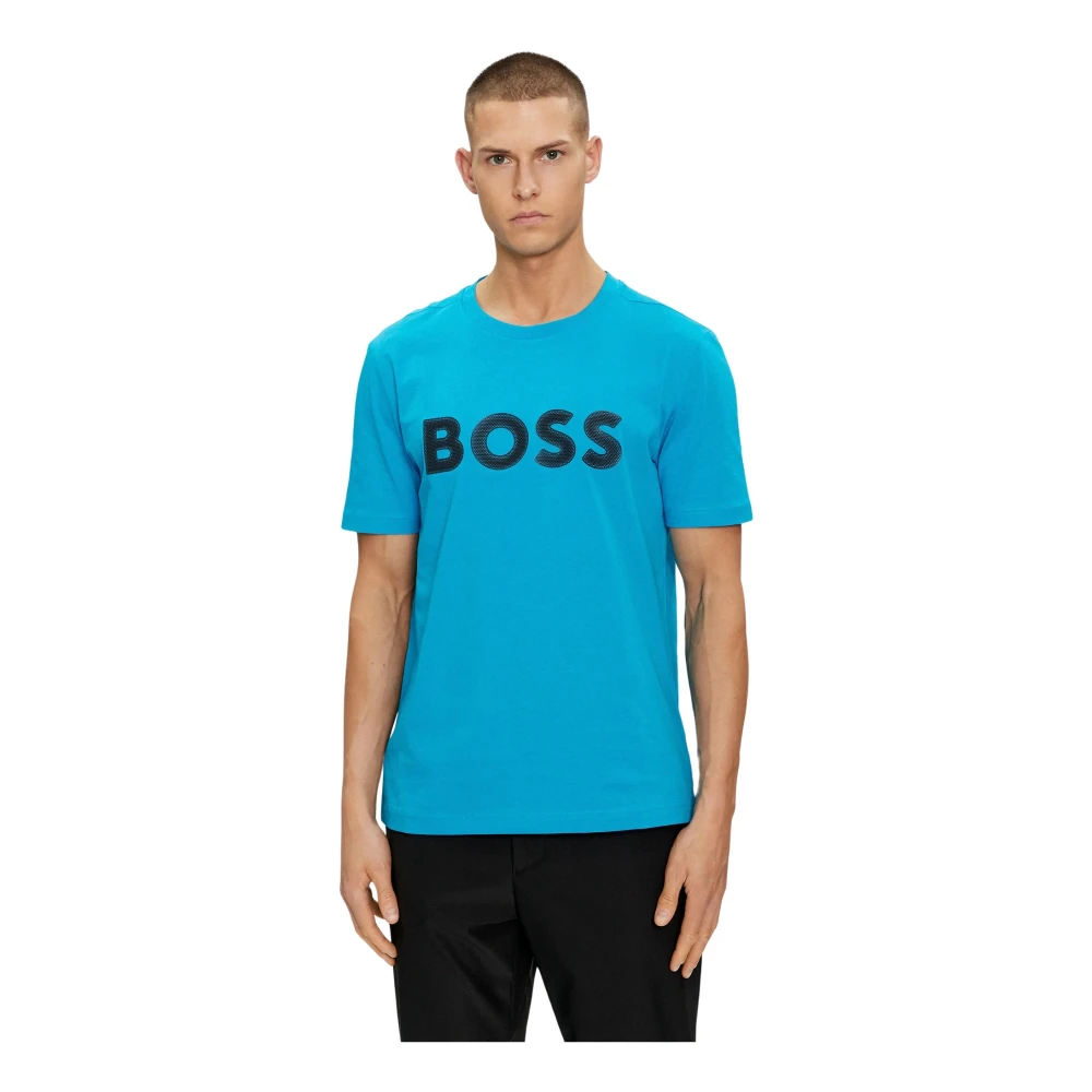 Hugo Boss Casual Katoenen T-Shirt Blue Heren