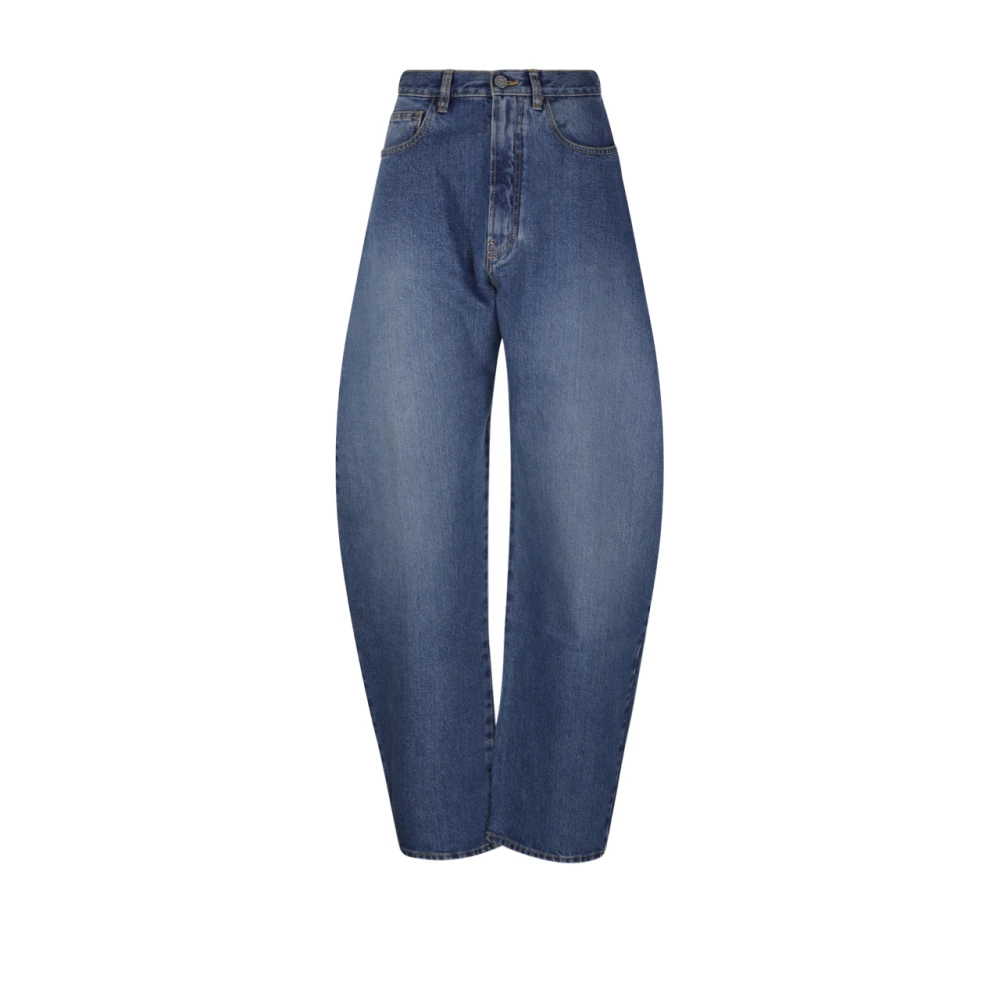 Alaïa Women's Blue Loose Fit Jeans, M, Vintage Round Trousers