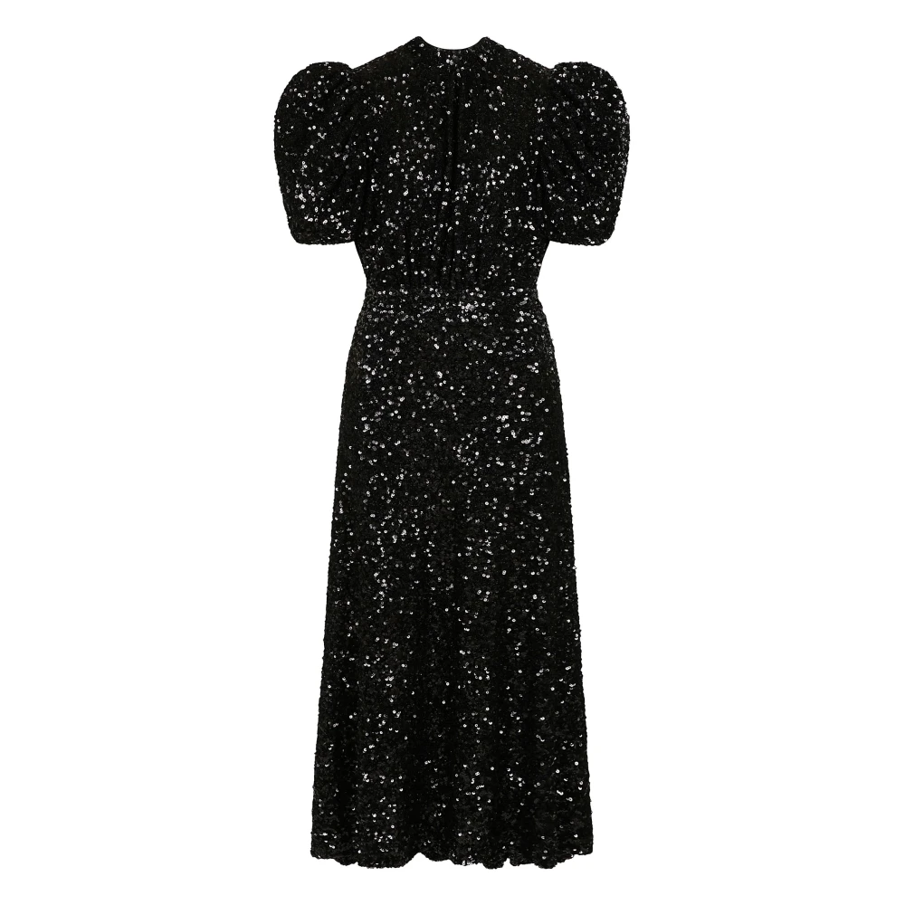Rotate Birger Christensen Sequin Wide Sleeve Dress Black Dames