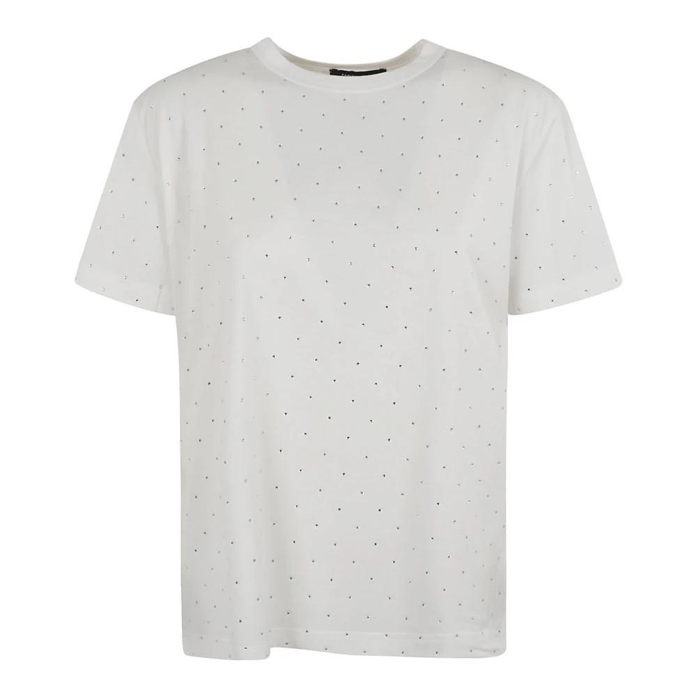 Fabiana Filippi Wit T-shirt met Strass Versieringen White Dames