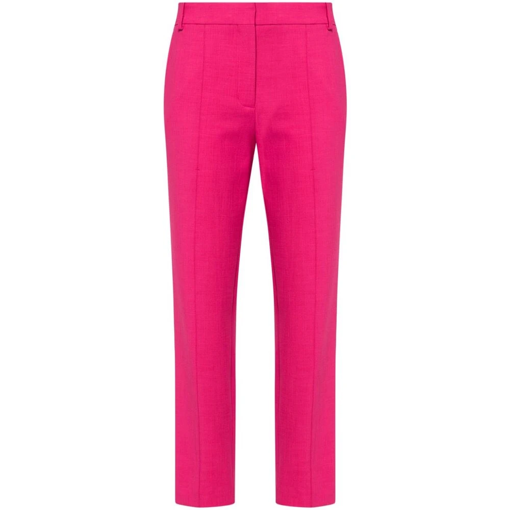 BA&SH Fuchsia Pink Textured Tapered Leg Pants Pink Dames