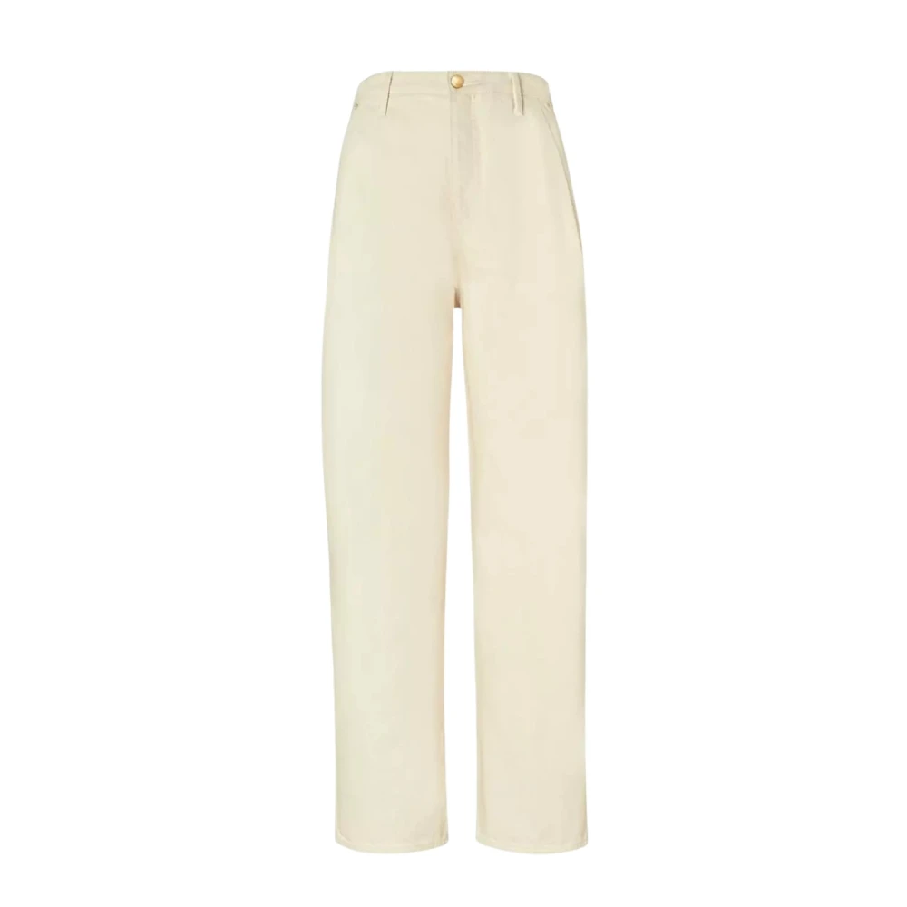 TORY BURCH Crème Wijde Pijp Broek Beige Dames