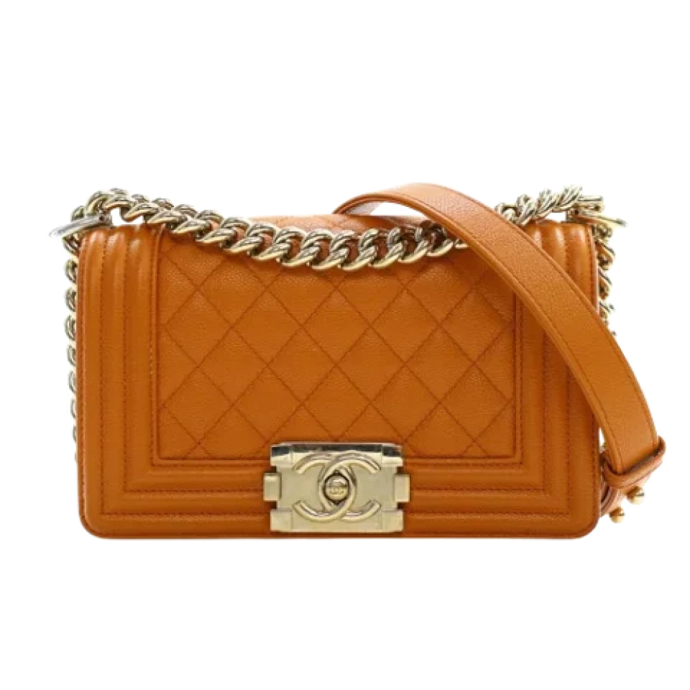 Chanel Vintage Pre-owned Leather chanel-bags Orange Dames