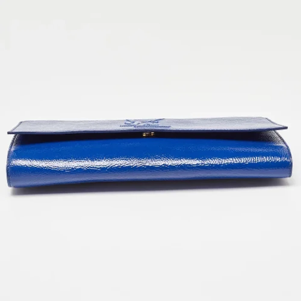 Yves Saint Laurent Vintage Pre-owned Leather clutches Blue Dames