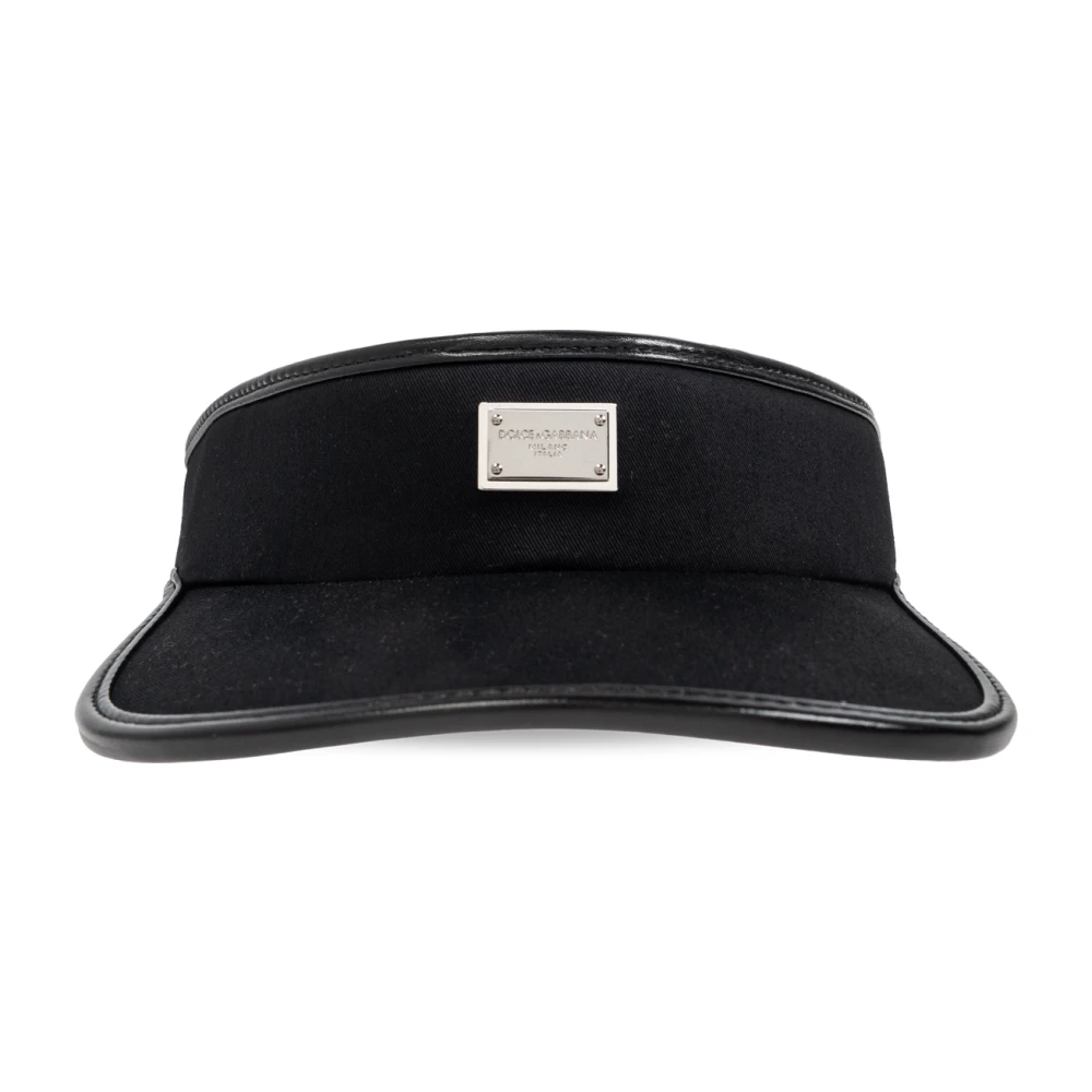 Dolce & Gabbana Vizier met applicatie en gegraveerd logo Black Heren