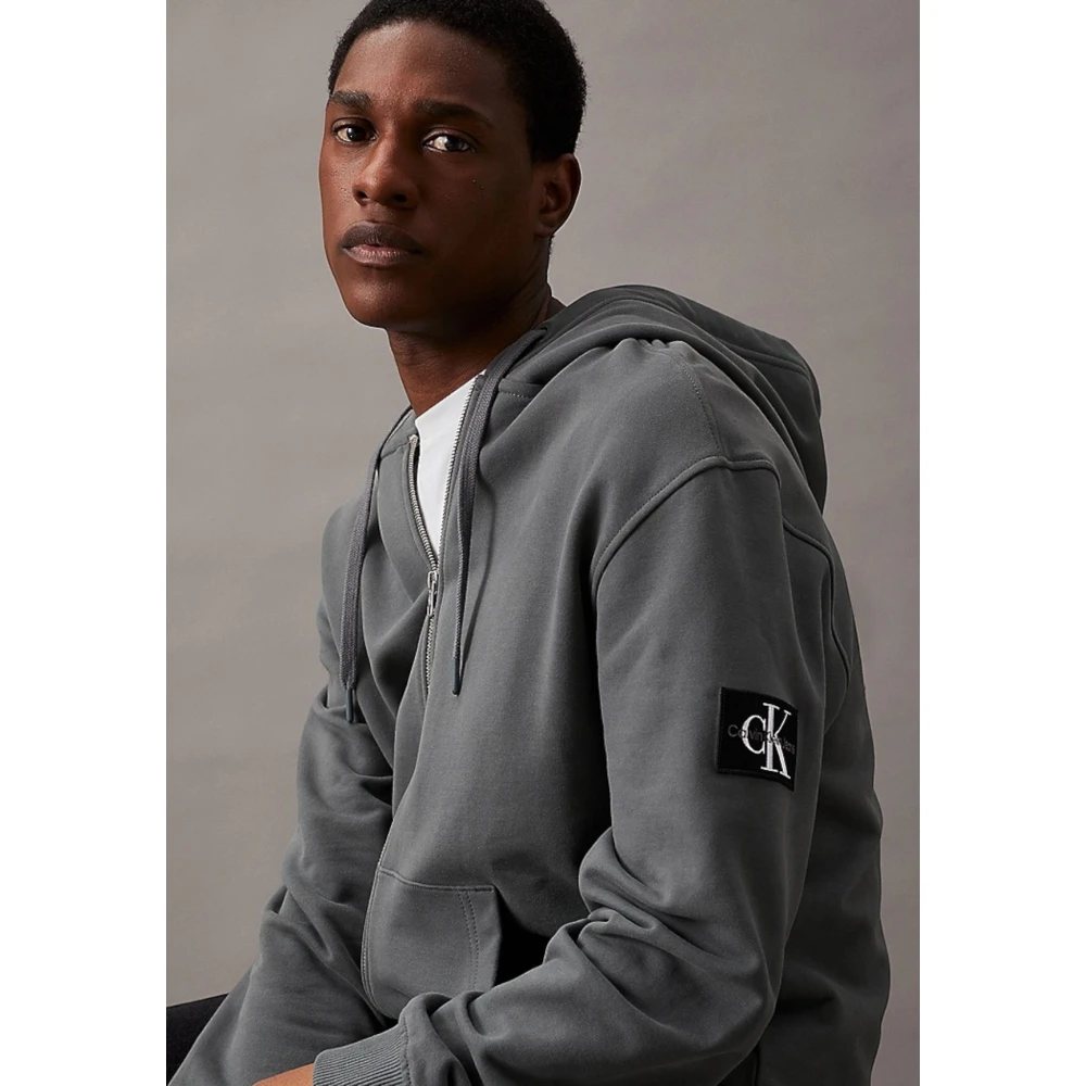 Calvin Klein Jeans Endless Grey Hoodie met Ritssluiting Gray Heren