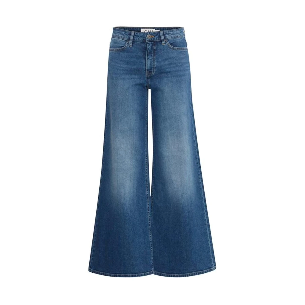 Ichi Vrouw Blauw Jeans Dames, W25 L32, Katoen, Bootcut Jeans Voor En