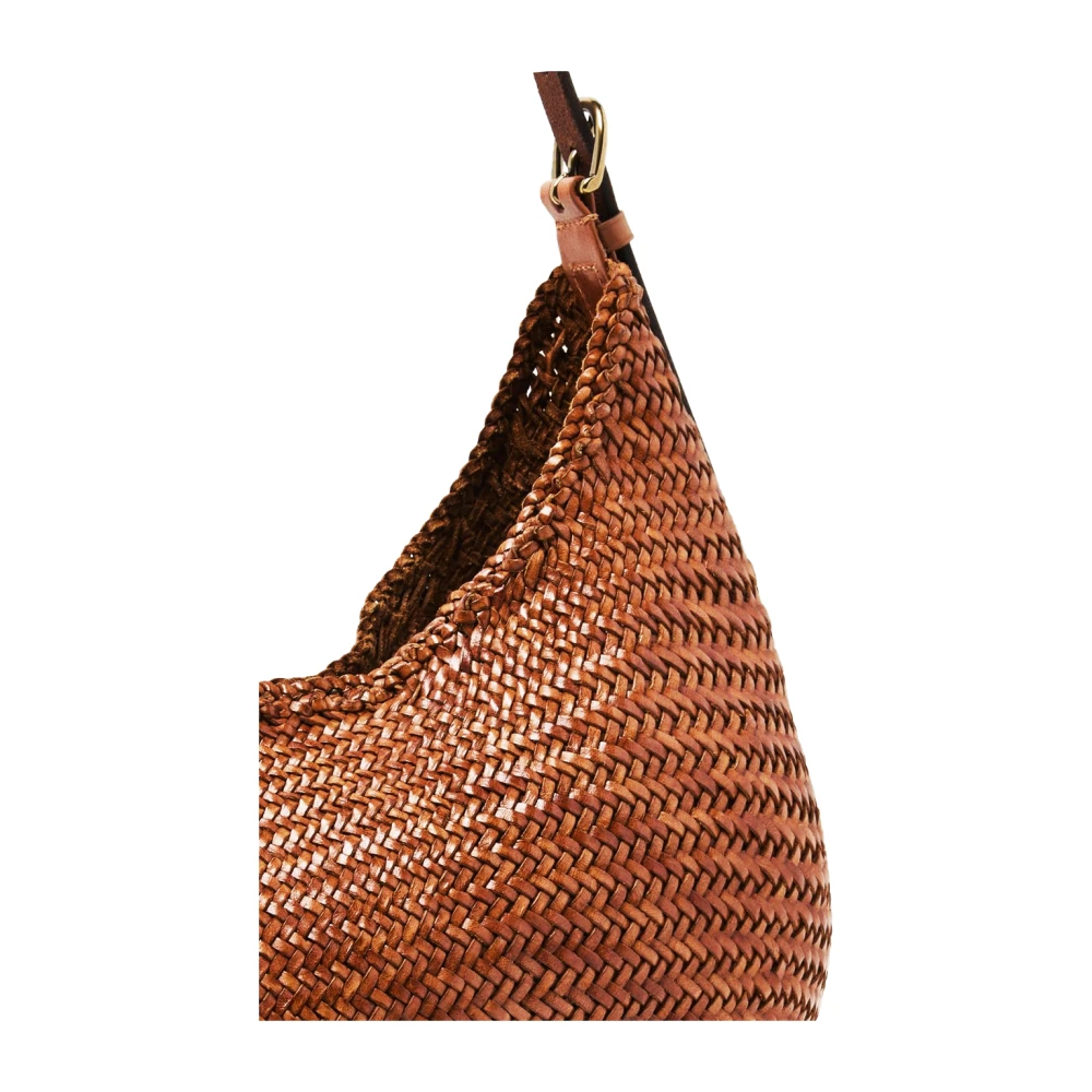 Dragon Diffusion Bruine Leren Schoudertas Brown Dames