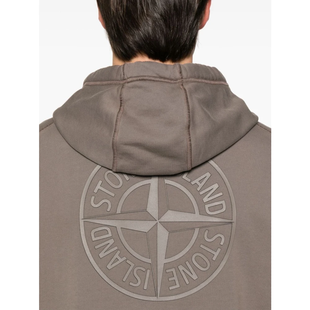 Stone Island Hoodies in zwart Felpa V0075 Brown Heren