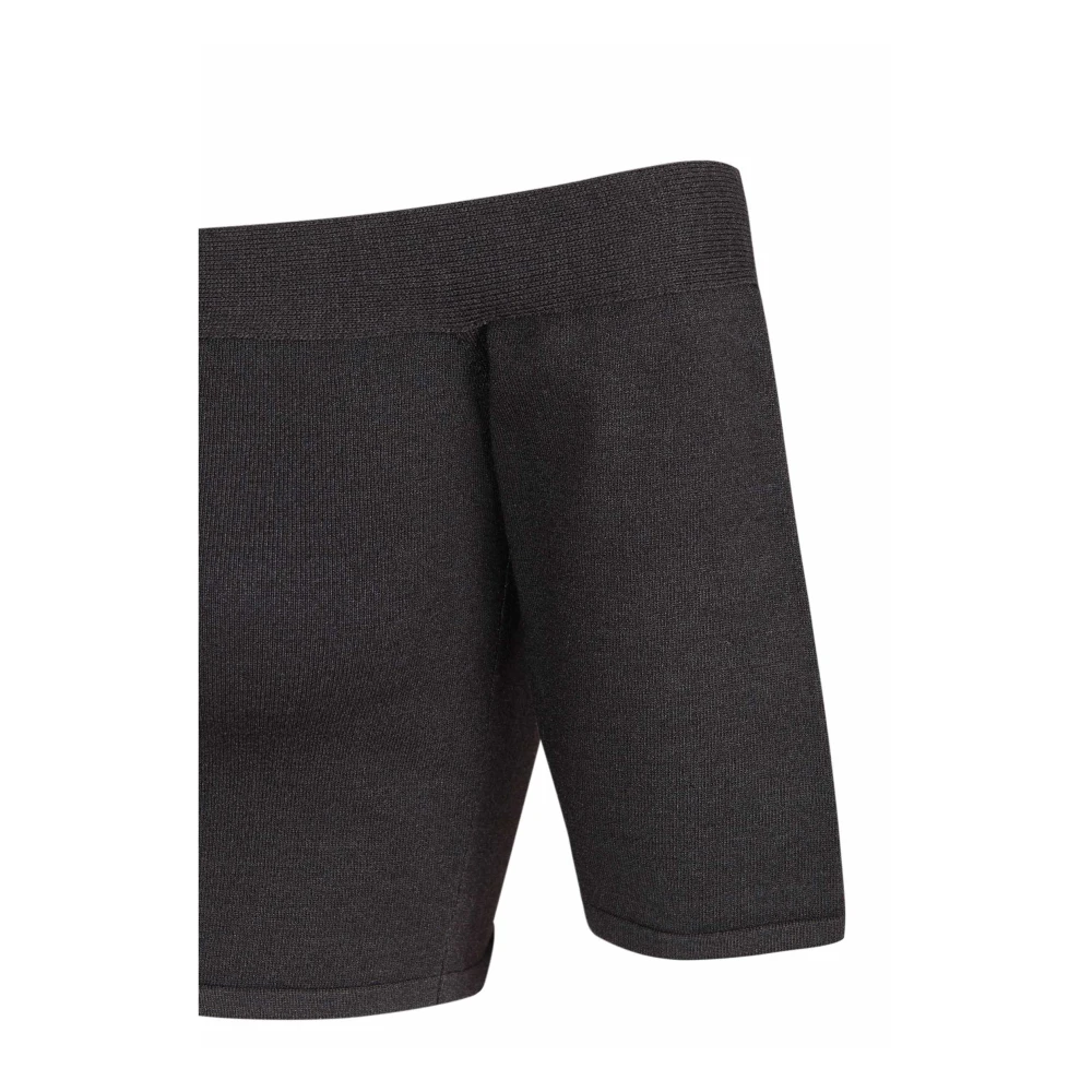 Cortana Zijden Stretch Off-Shoulder Crop Top Black Dames