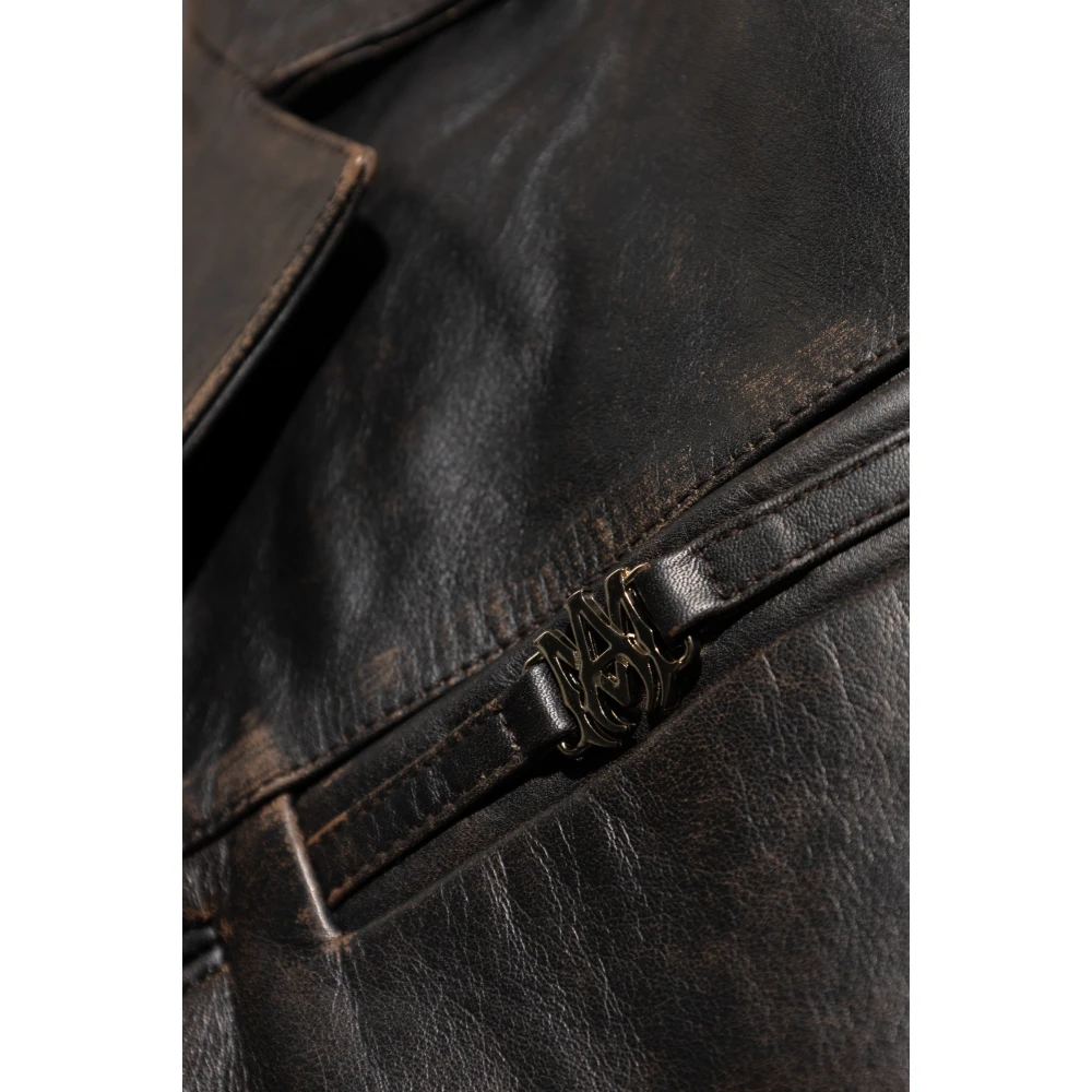 Amiri Leren jas Brown Heren