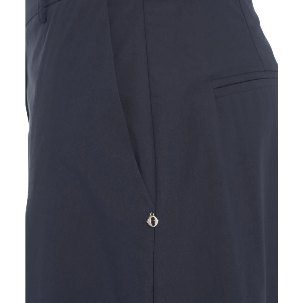 Ottod'Ame Blauwe Katoenen Culotte Elegante Broek Blue Dames