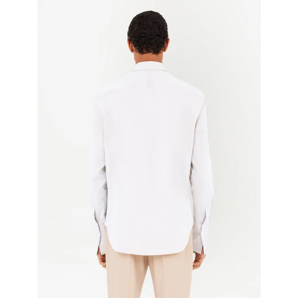 Salvatore Ferragamo Witte Overhemd met Lange Mouwen White Heren