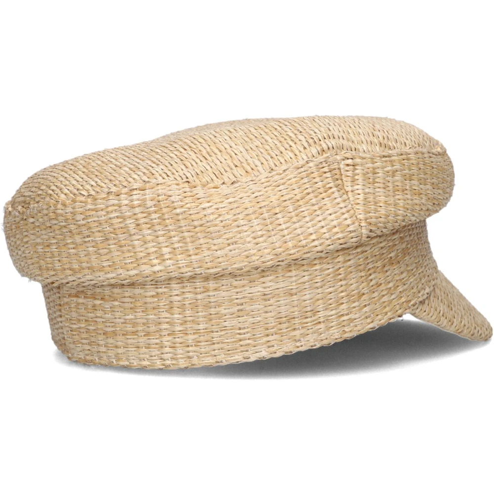 Josh V Gouden Logo Polyester Cap met Riete Look Beige Dames