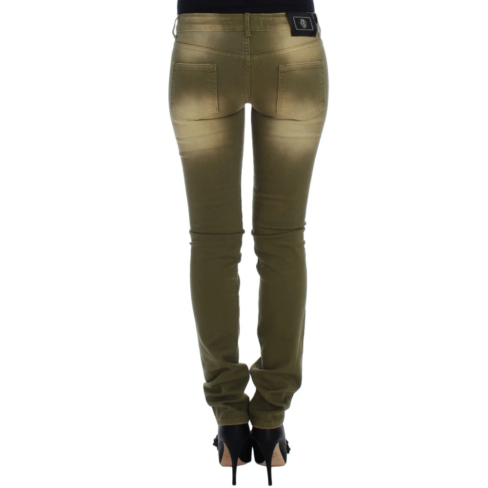 Roberto Cavalli Green Wash Slim Fit Jeans Green Dames