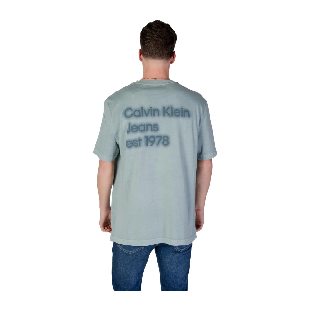 Calvin Klein Jeans Groene Bedrukte Ronde Hals T-Shirt Green Heren