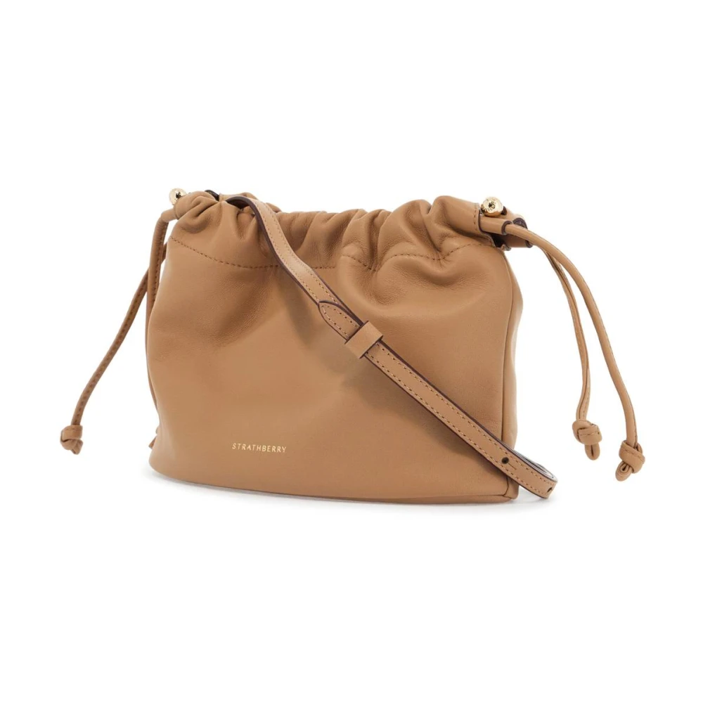 Strathberry Elegante Karamel Bucket Tas met Trekkoord Beige Dames