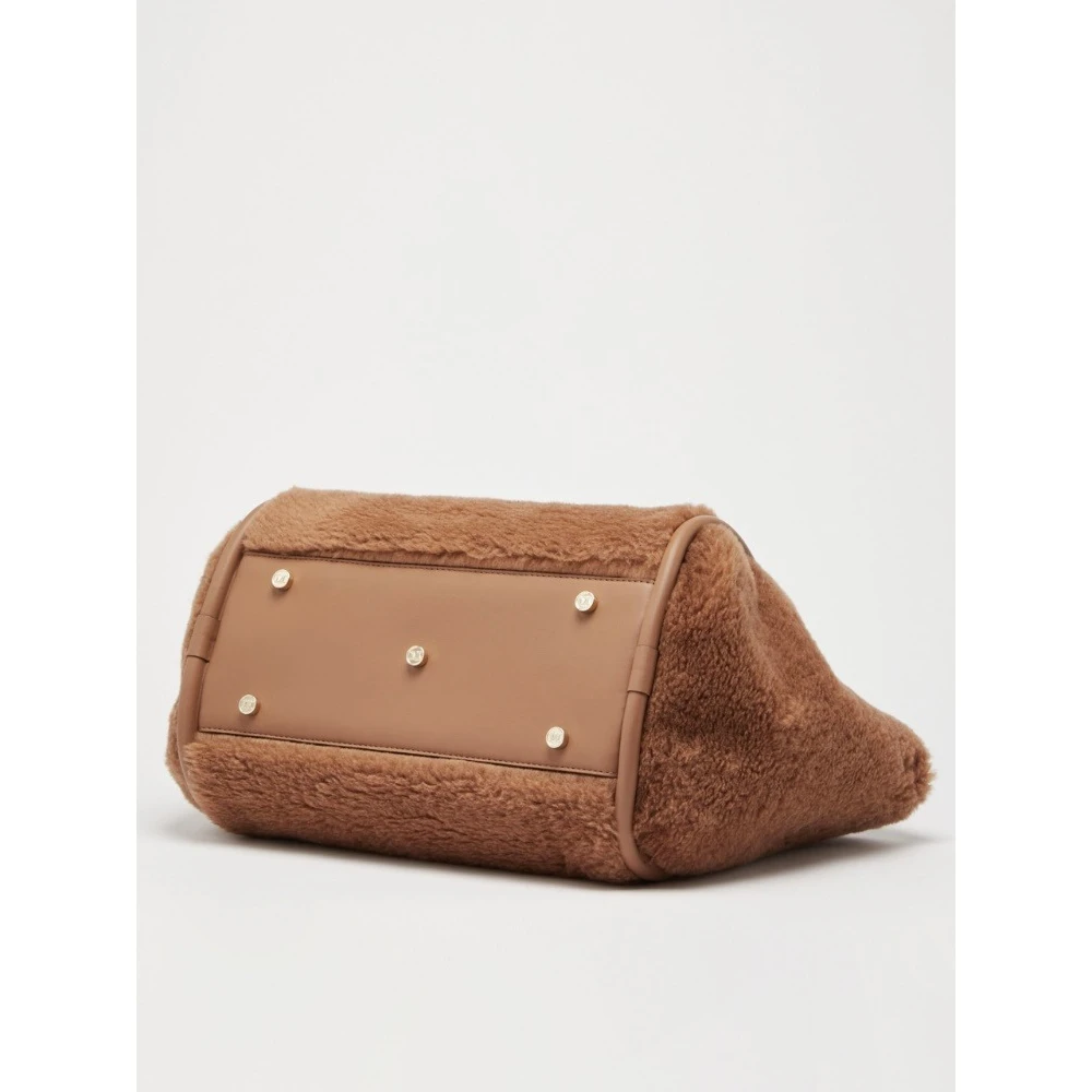 Max Mara Luxe Teddy Tas met Leren Details Brown Dames