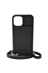 Czarna skórzana mini torba na iPhone 11 Pro Max
