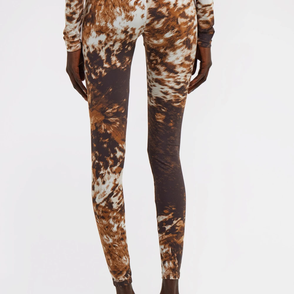 Roberto Cavalli Appaloosa Print Leggings Hoge Taille Aansluitend Brown Dames
