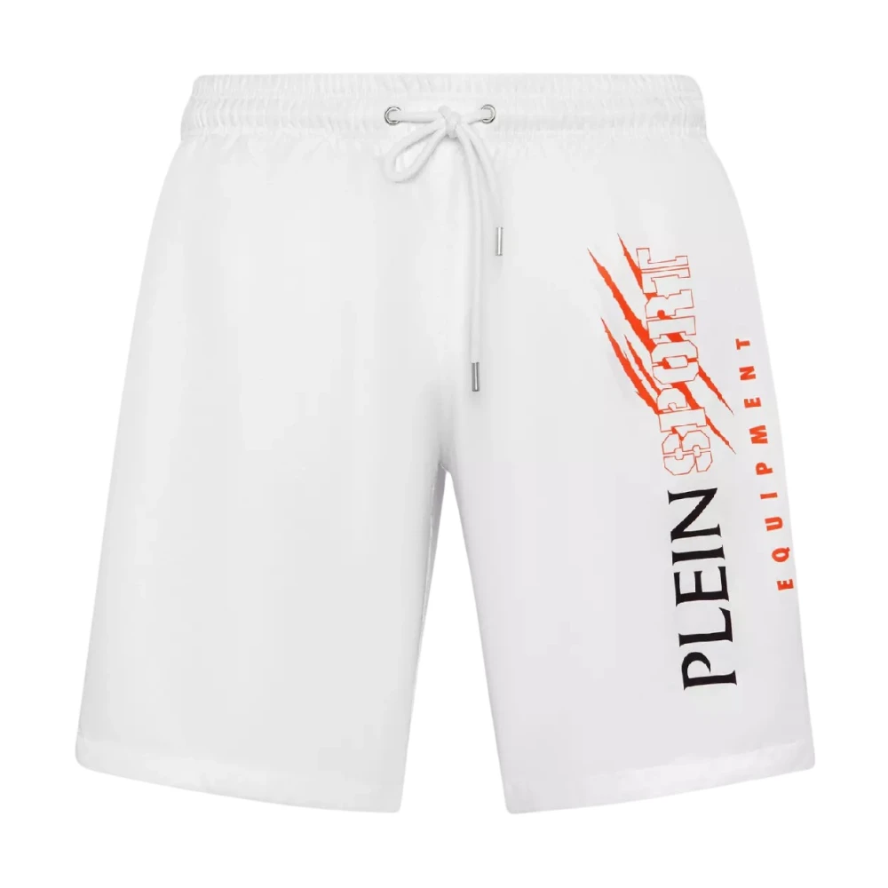 Plein Sport Witte Zwembroek Scratch Model White Heren