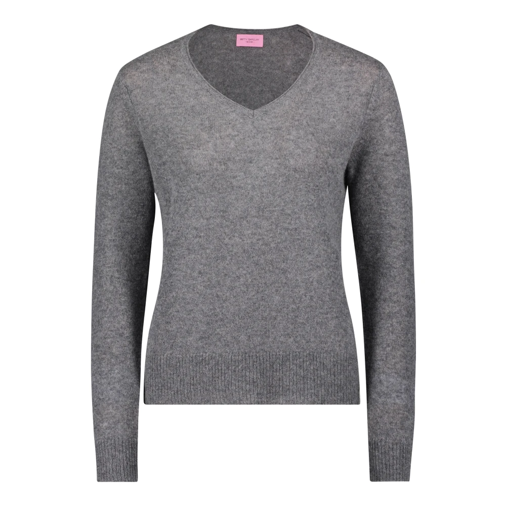 Betty Barclay Fijngebreide trui met ronde hals Gray Dames
