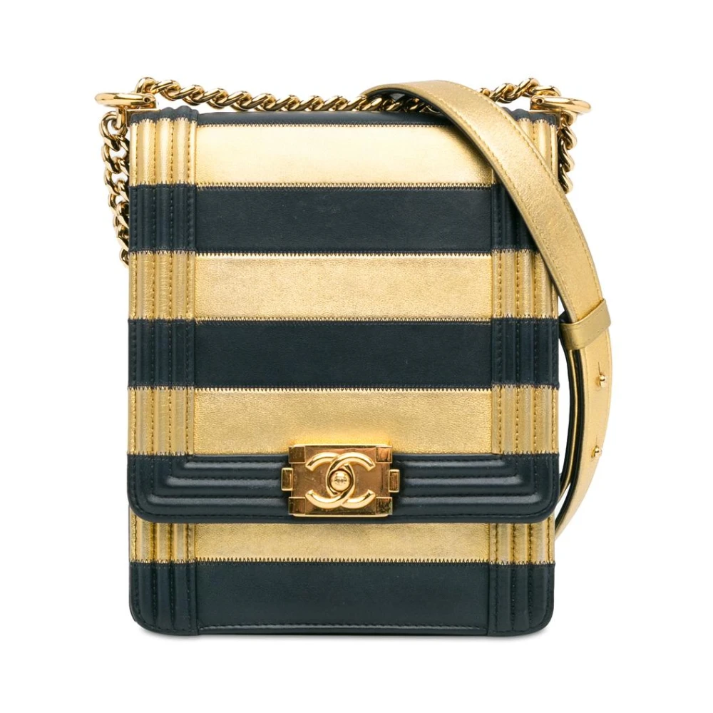 Chanel Vintage Women's Yellow Pre-Owned Chanel 19 Flap Bag Blackgold