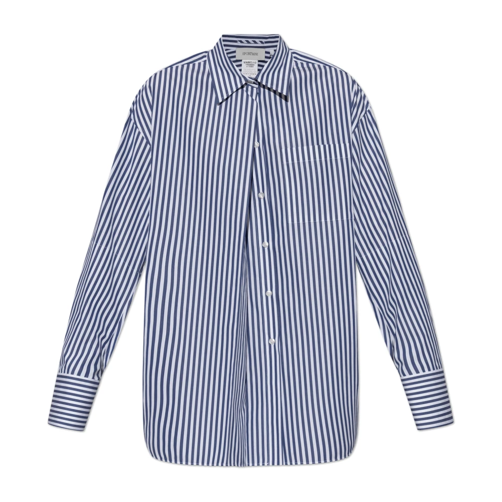 SPORTMAX Katoenen shirt 'Firma' Blue Dames