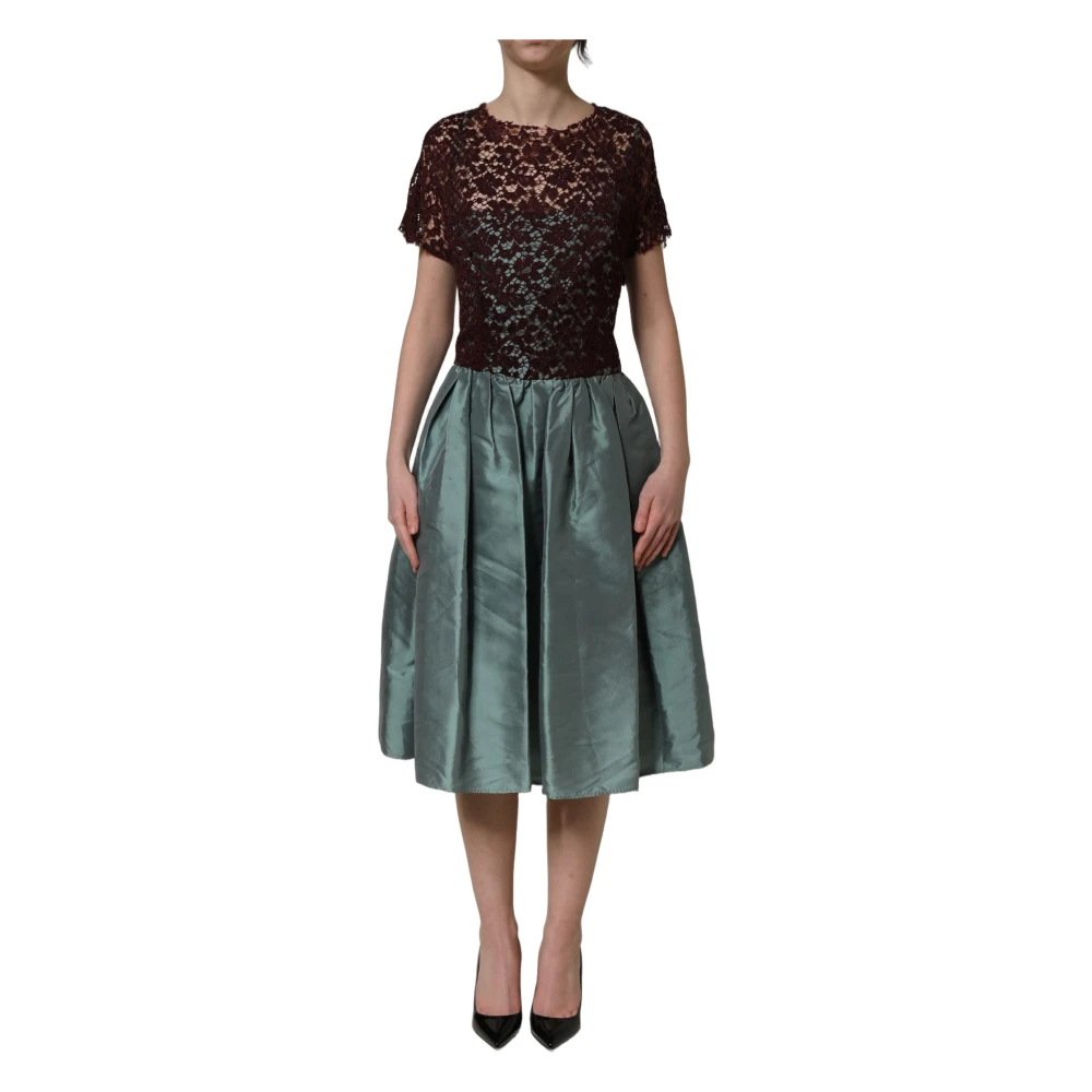 Dolce & Gabbana Women's Multicolor Pleated Midi Dress - Midi Dresses - L - Dresses