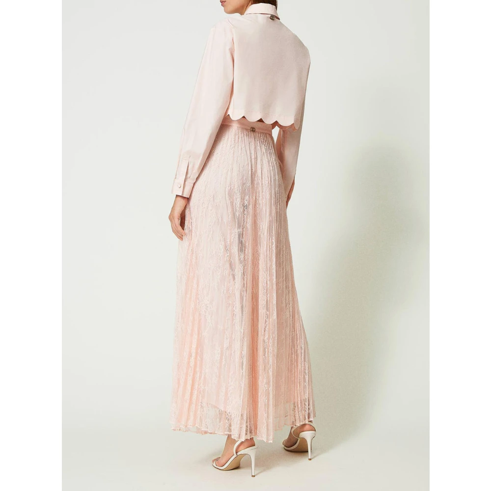 Twinset Roze Kant Palazzo Broek Pink Dames