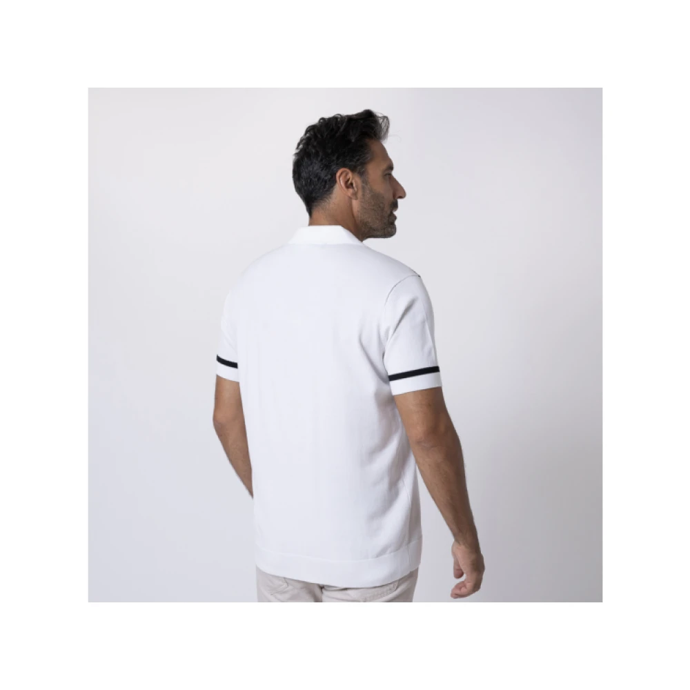 Karl Lagerfeld Witte polo met skipper kraag White Heren