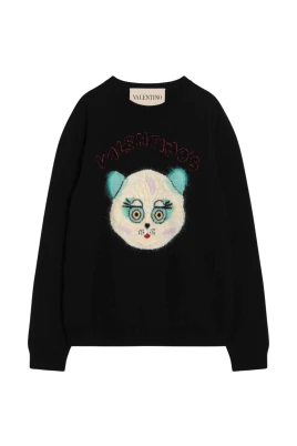 Svarta Crewneck Sweaters MAGLIA GIROCOLLO