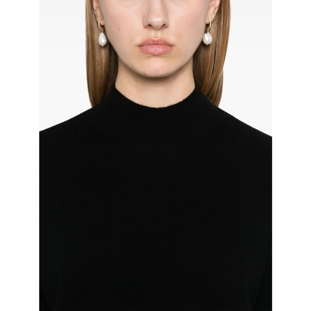 pinko Zwarte Gebreide Trui met Metallic Draad Black Dames