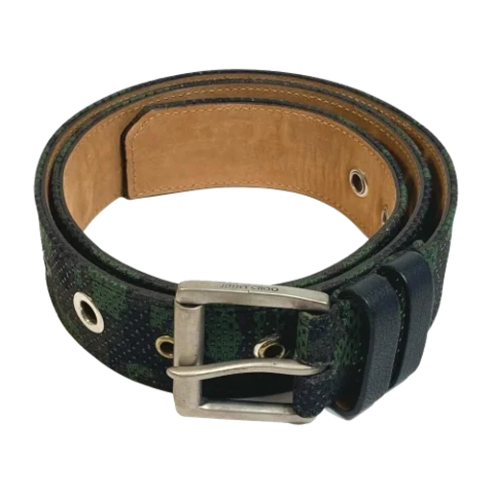 Jimmy Choo Pre-owned Fabric belts Green Dames