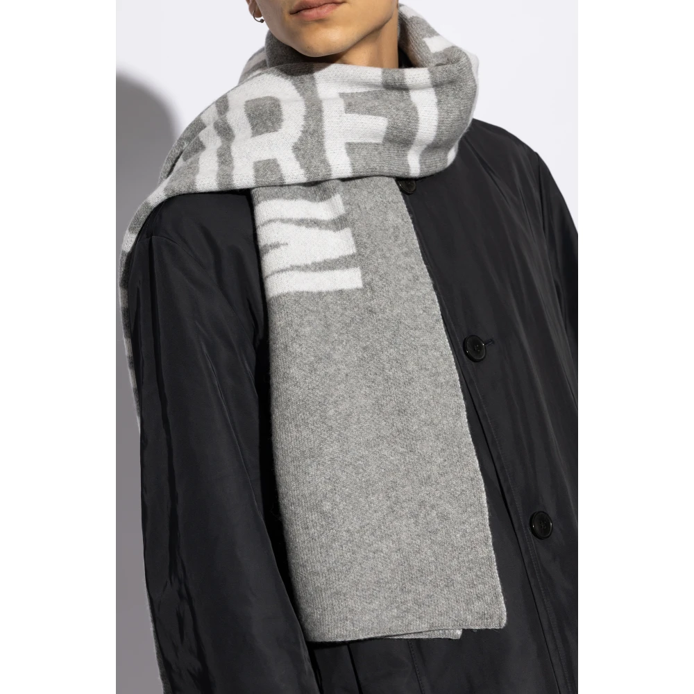 Moschino Sjaal met logo Gray Unisex