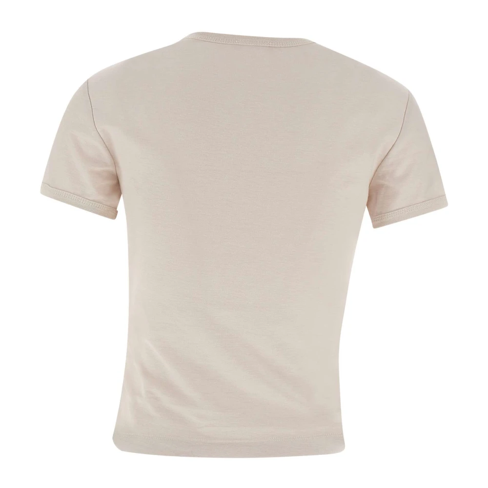 Diesel Malun Dames T-shirt met Rood Logo Beige Dames