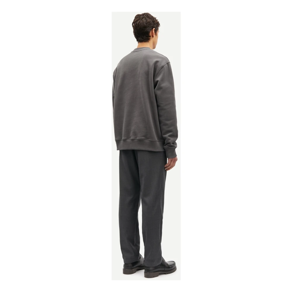 Samsøe Biologisch Katoen Crew Neck Sweater Gray Heren
