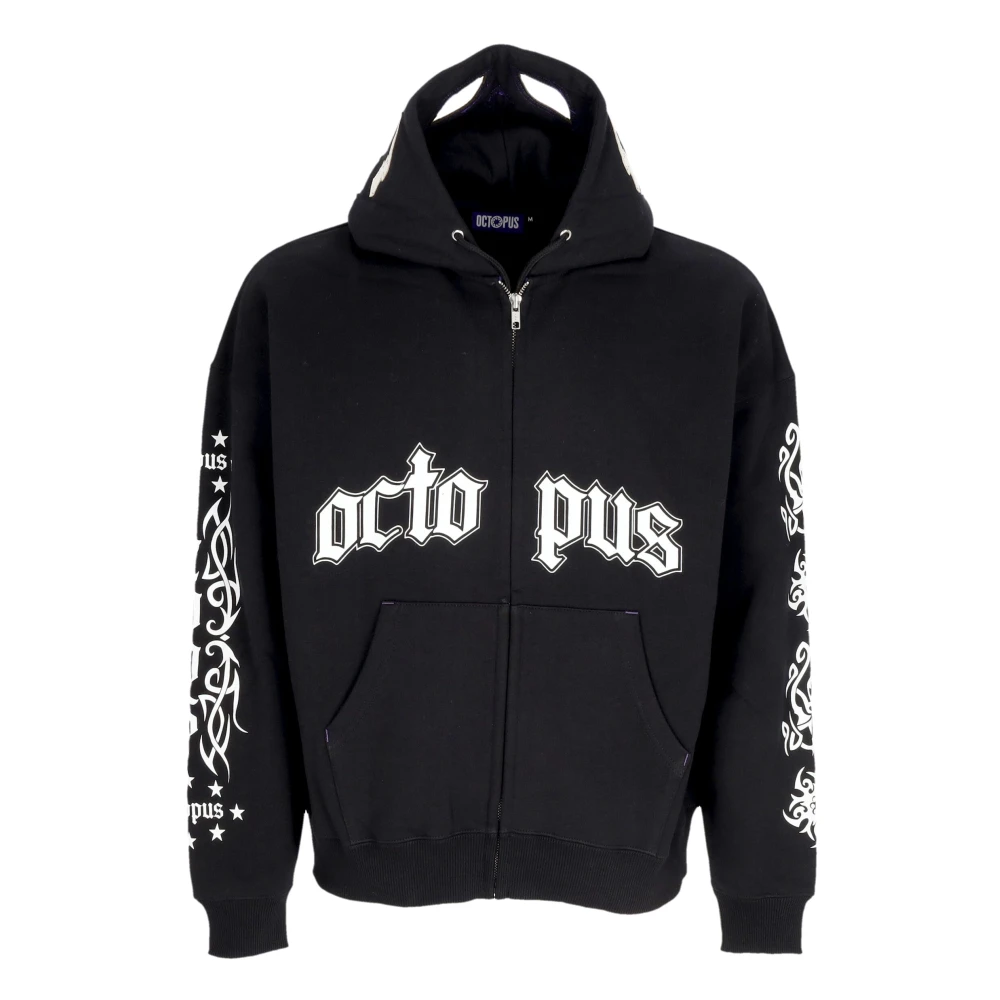 Octopus Men's Black Transformable Hooded Sweatshirt With Mask - Zip-Throughs - L - Sweatshirts & Hoodies