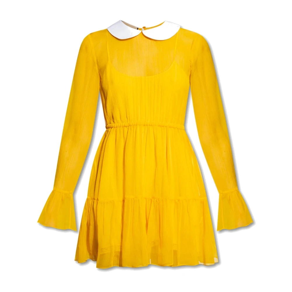 Gucci Women's Yellow Silk Chiffon Dress - Short Dresses - M - Dresses