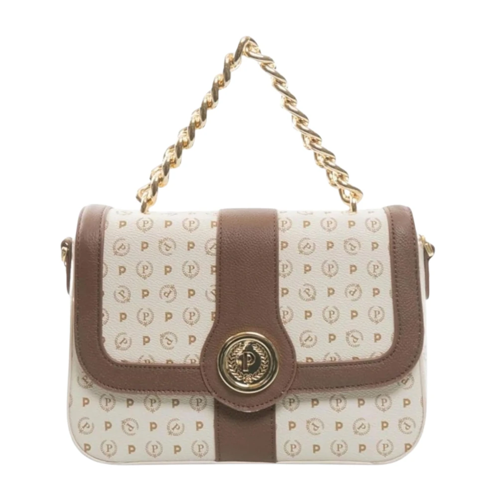 Pollini White Handbags, Female, One Size, Heritage Logo Classic Shoulder Bag
